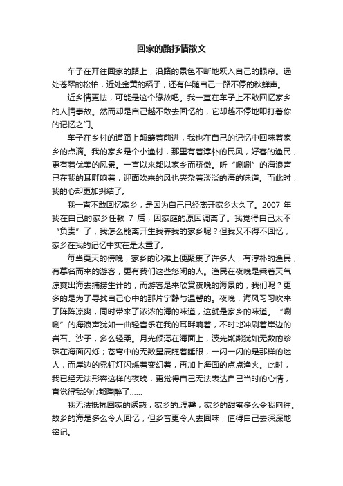 回家的路抒情散文