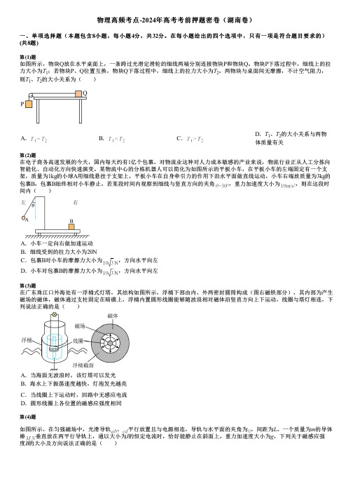 物理高频考点-2024年高考考前押题密卷(湖南卷)