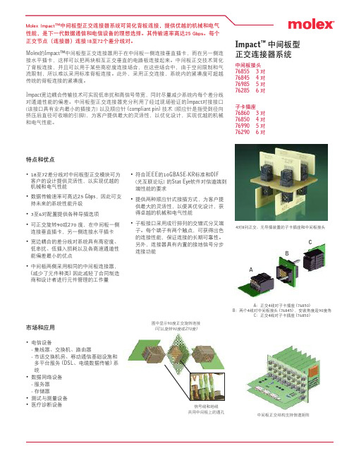 Molex Impact 中间板型正交连接器系统说明书