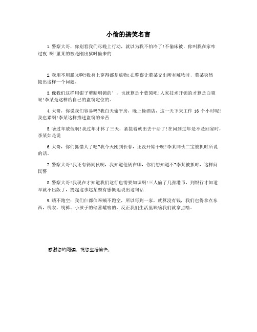小偷的搞笑名言