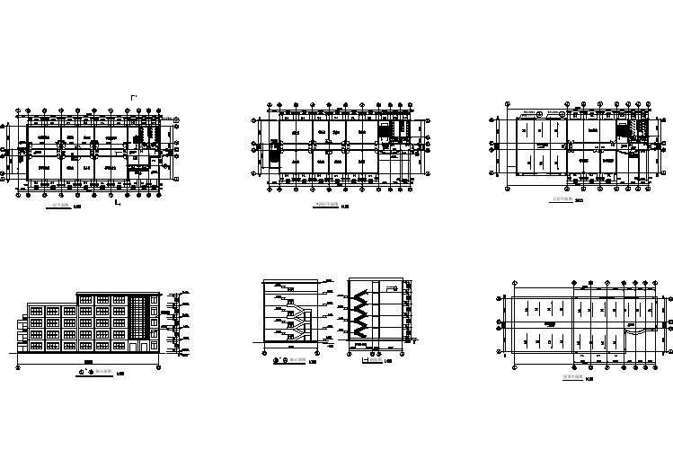镇江某高校5500平米五层框架结构教学实验楼平立剖面设计CAD图纸