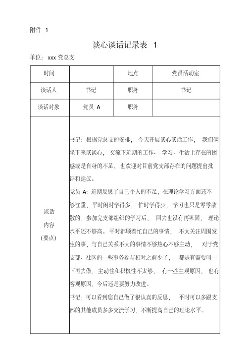 教师党员间谈心谈话记录6篇