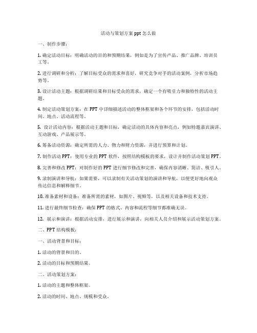 活动与策划方案ppt怎么做