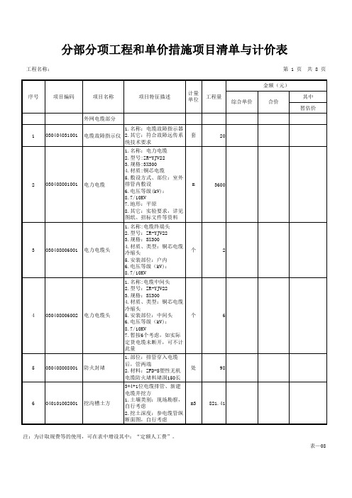 1郑州市奥林匹克体育中心用电工程_工程量清单.