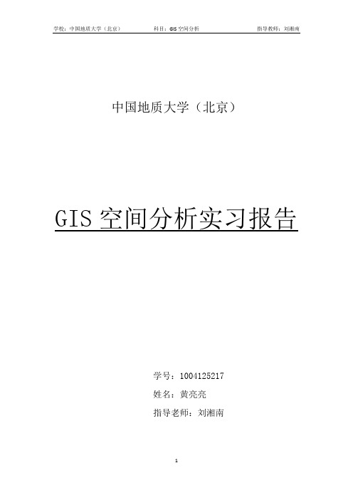 GIS空间分析实习报告