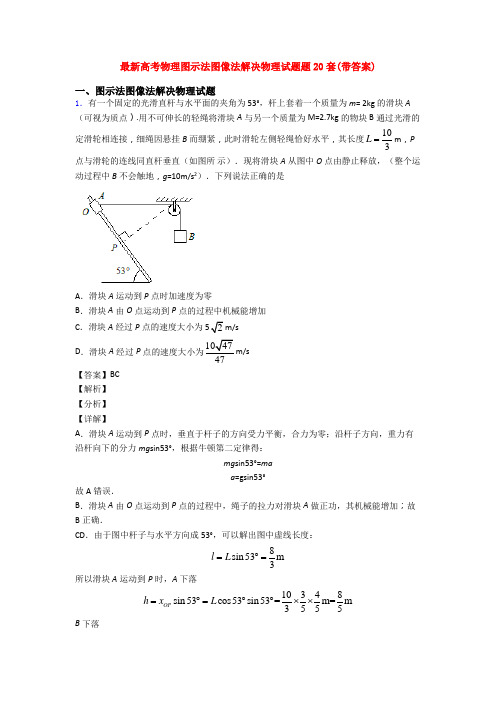 最新高考物理图示法图像法解决物理试题题20套(带答案)