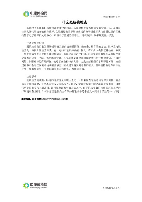 什么是肠镜检查