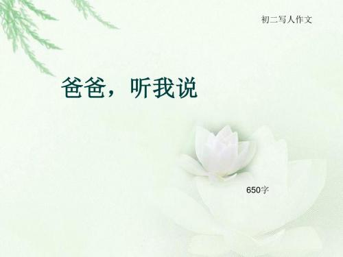 初二写人作文《爸爸,听我说》650字(总8页PPT)