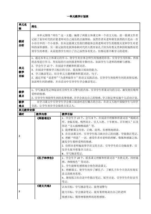 北师大版语文四年级上册(全册)