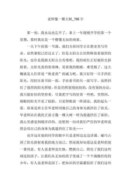 老师像一棵大树_700字