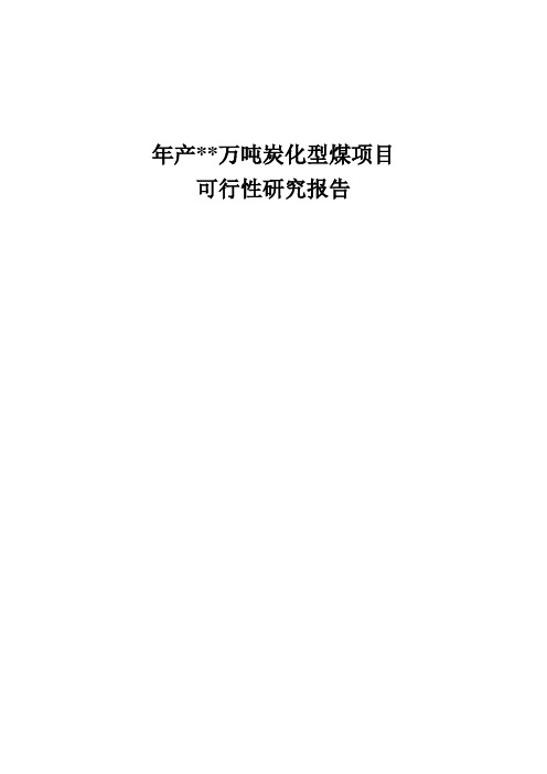 炭化型煤项目可行性研究报告