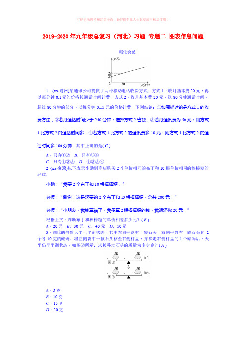 2019-2020年九年级总复习(河北)习题 专题二 图表信息问题