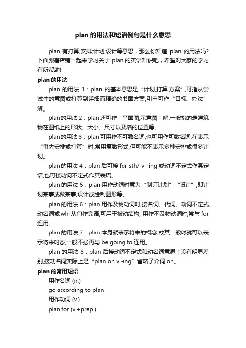 plan的用法和短语例句是什么意思