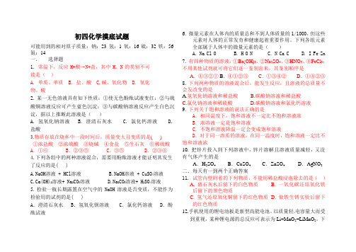 初四化学摸底试题