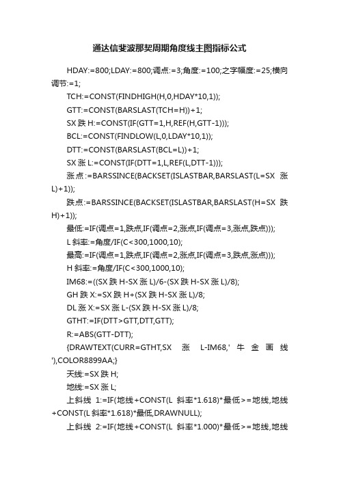 通达信斐波那契周期角度线主图指标公式