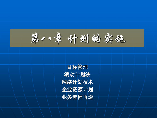 管理学 周三多 第五版 个人完善版 第8章_计划的实施