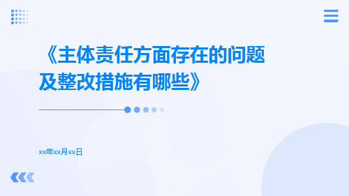 主体责任方面存在的问题及整改措施有哪些