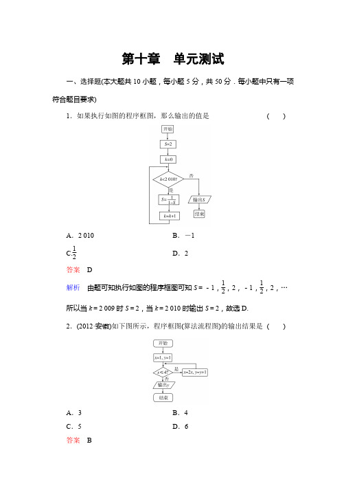 2014高考一轮复习算法程序框图与专题一-理