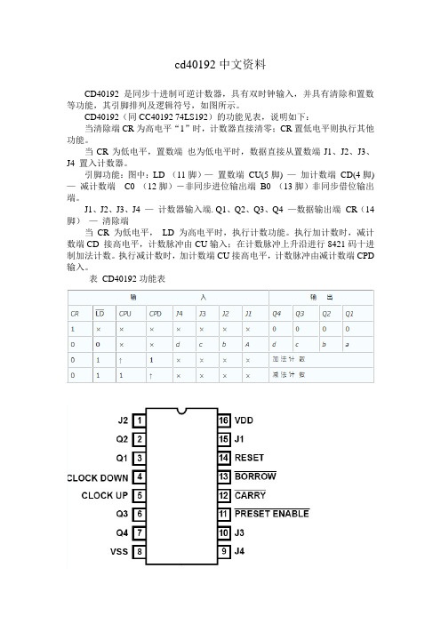 cd40192中文资料