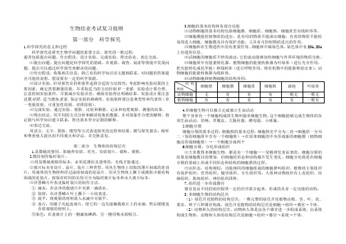 初中生物结业考试复习提纲[整理版]