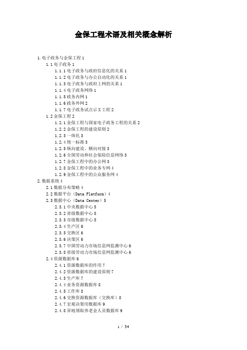 金保工程术语及相关概念解析