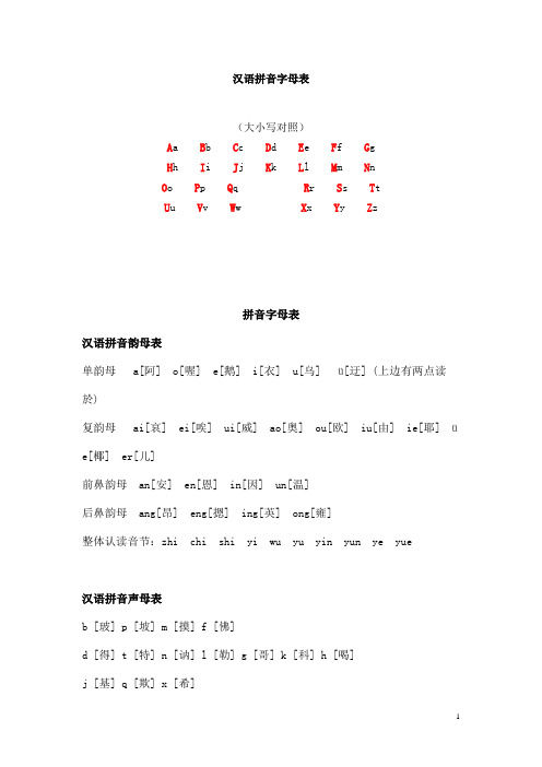 汉语拼音字母表