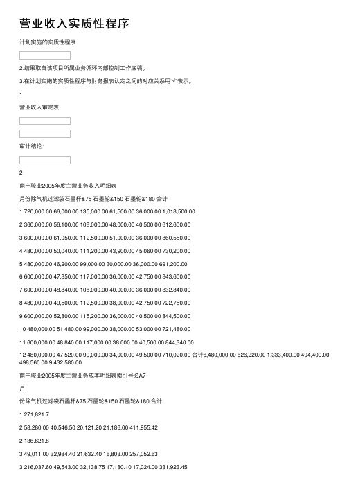 营业收入实质性程序