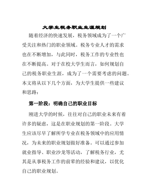 大学生税务职业生涯规划