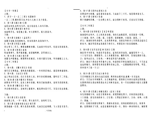 人教版中小学语文课本古诗词背诵篇目