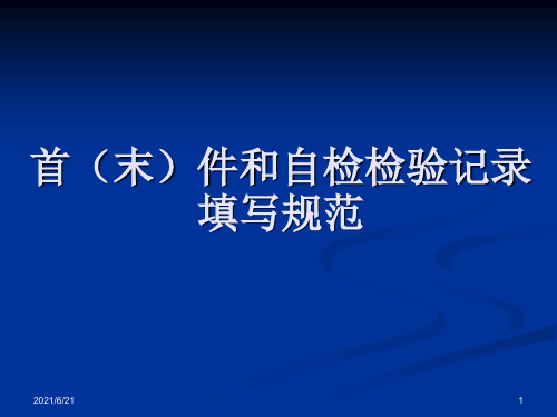 首件记录表格填写示范