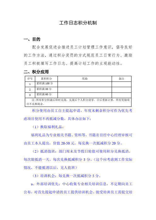 工作日志积分机制