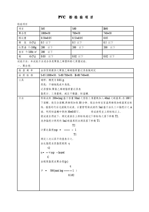 PVC粉检验方法与过程