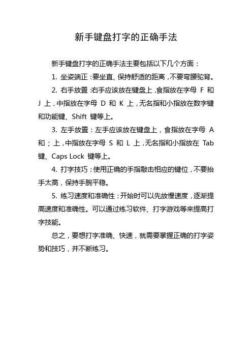 新手键盘打字的正确手法