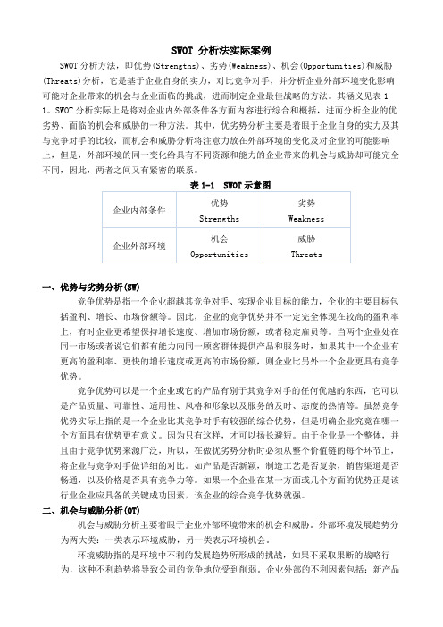 SWOT 分析法实际案例