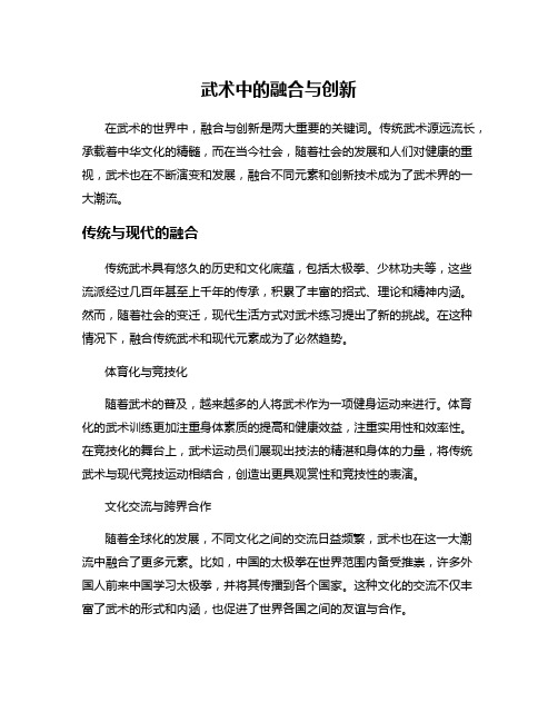 武术中的融合与创新