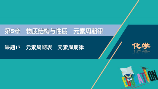 2021版新高考地区选考化学(人教版)一轮复习课件：课题17 元素周期表 元素周期律 