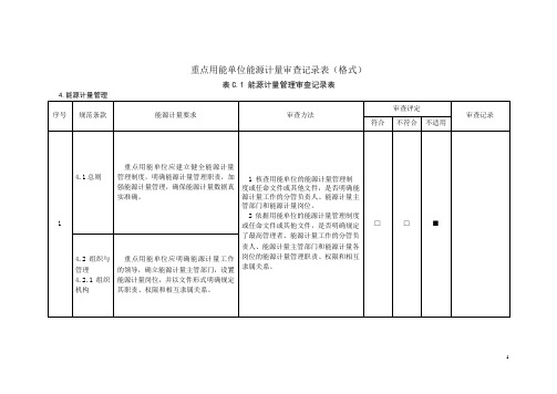 能源计量审查记录表