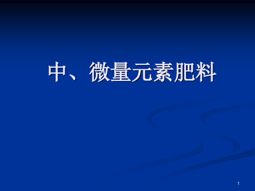 中、微量元素肥料ppt课件