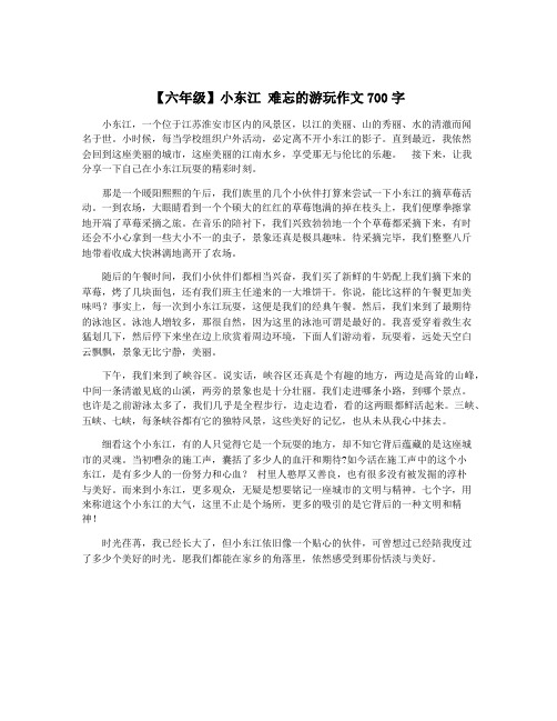 【六年级】小东江 难忘的游玩作文700字