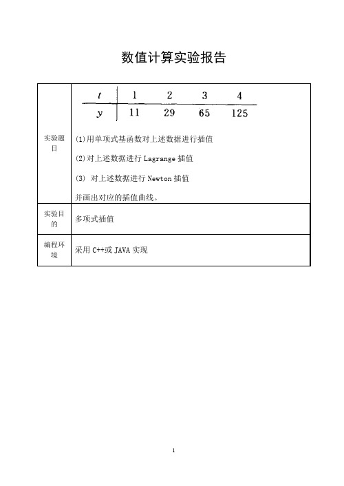 数值计算-插值-单项式基底-牛顿基底-拉格朗日基底算法实例