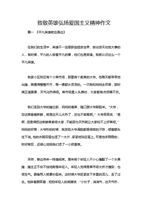 致敬英雄弘扬爱国主义精神作文