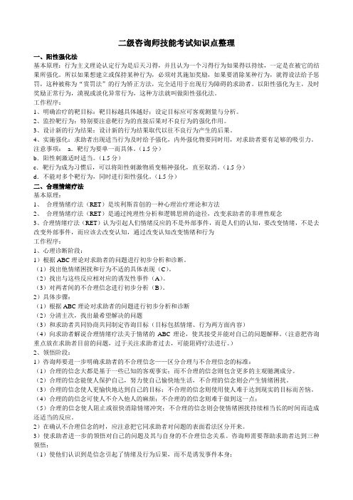 二级咨询师技能考试知识点整理(1)