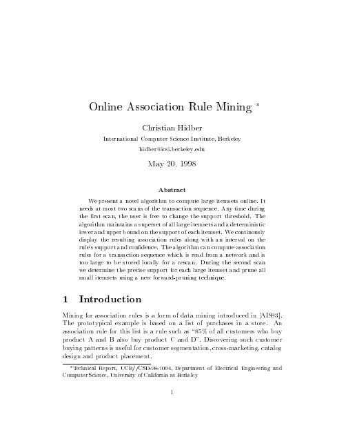 Online Association Rule Mining