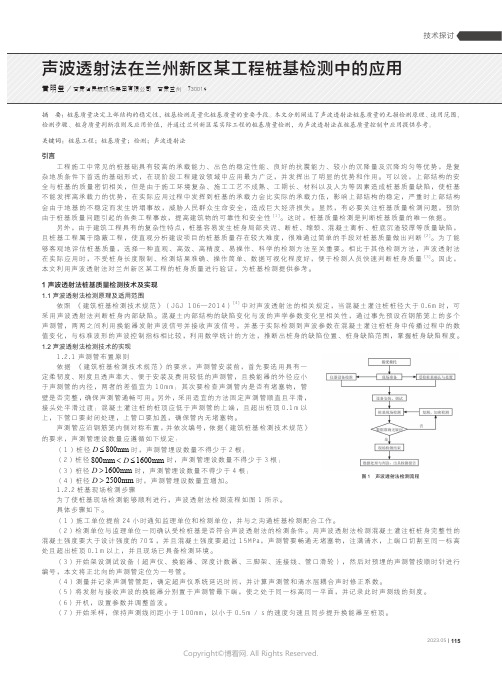 声波透射法在兰州新区某工程桩基检测中的应用