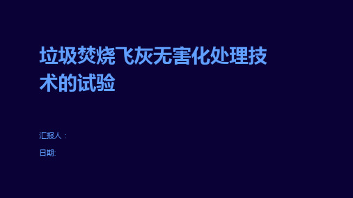 垃圾焚烧飞灰无害化处理技术的试验