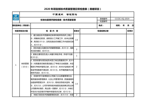 2020项目质量管理检查表(房建项目)5.19(1)