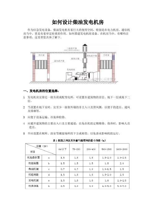 !如何设计柴油发电机房