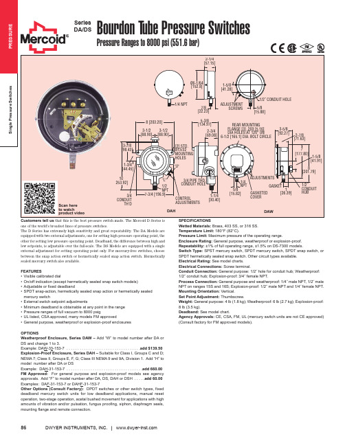 Dwyer Instruments 单压力开关说明书