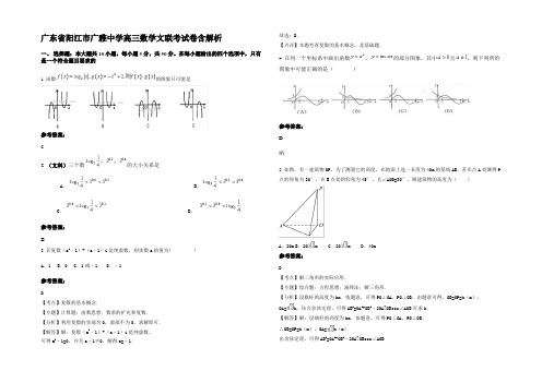 广东省阳江市广雅中学高三数学文联考试卷含解析