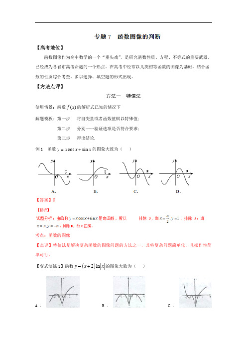 高考技巧大全之高中数学黄金解题模板：专题10 函数图像的判断